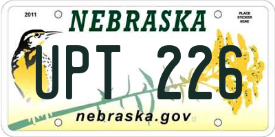 NE license plate UPT226