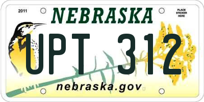 NE license plate UPT312