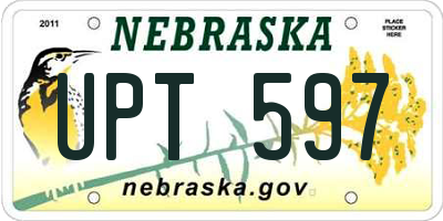 NE license plate UPT597