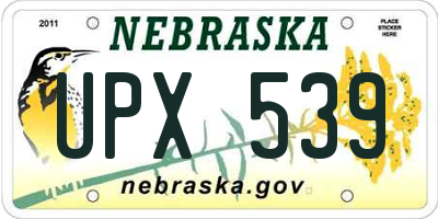 NE license plate UPX539