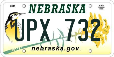 NE license plate UPX732