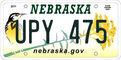 NE license plate UPY475