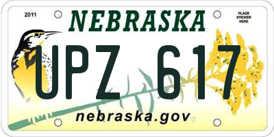 NE license plate UPZ617