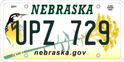 NE license plate UPZ729