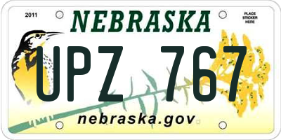 NE license plate UPZ767