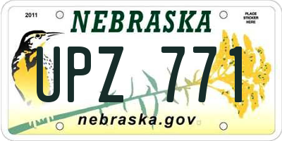NE license plate UPZ771