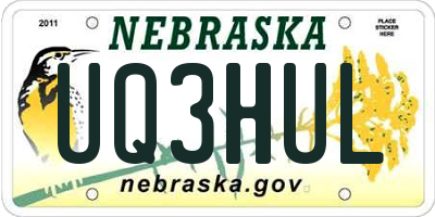 NE license plate UQ3HUL