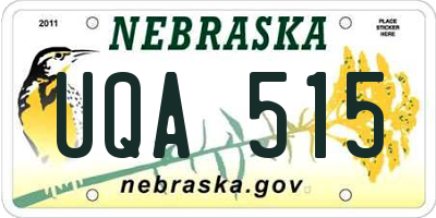 NE license plate UQA515