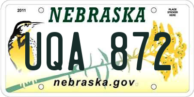 NE license plate UQA872