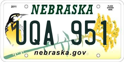 NE license plate UQA951