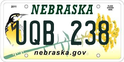 NE license plate UQB238