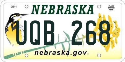 NE license plate UQB268