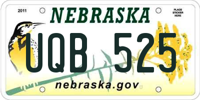 NE license plate UQB525