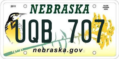 NE license plate UQB707