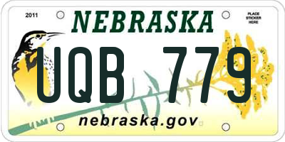 NE license plate UQB779