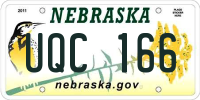 NE license plate UQC166