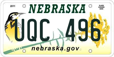 NE license plate UQC496