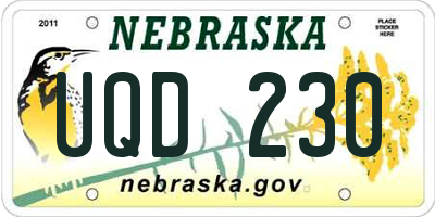 NE license plate UQD230