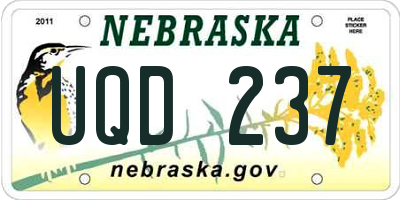NE license plate UQD237