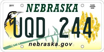 NE license plate UQD244