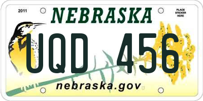 NE license plate UQD456