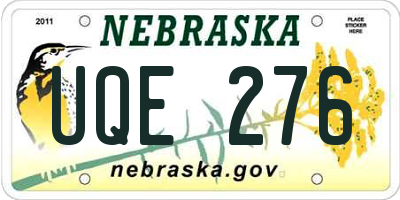 NE license plate UQE276