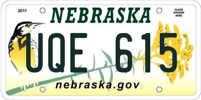 NE license plate UQE615