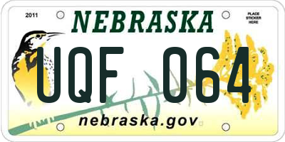 NE license plate UQF064