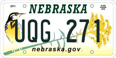 NE license plate UQG271