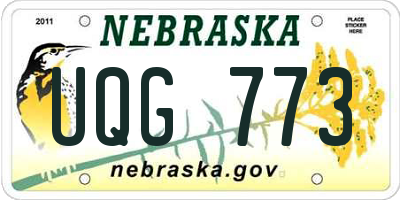 NE license plate UQG773