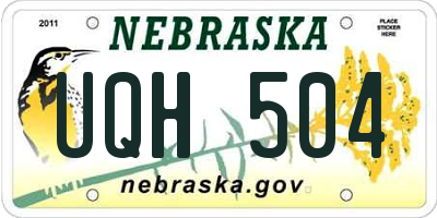 NE license plate UQH504