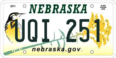 NE license plate UQI251
