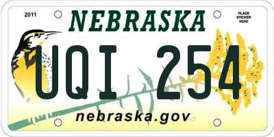 NE license plate UQI254