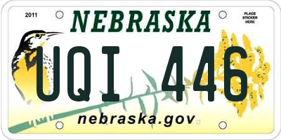 NE license plate UQI446