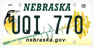 NE license plate UQI770