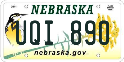NE license plate UQI890