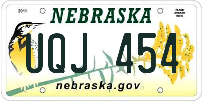 NE license plate UQJ454