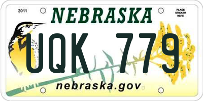 NE license plate UQK779