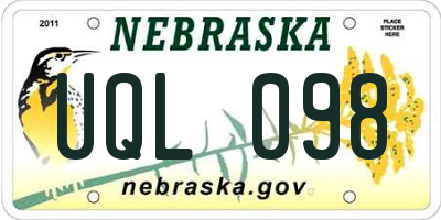NE license plate UQL098