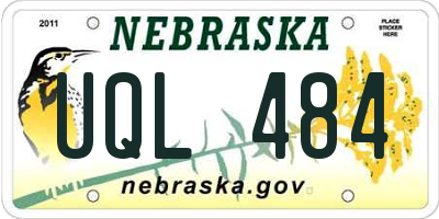 NE license plate UQL484