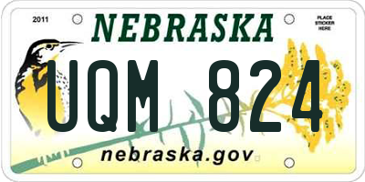 NE license plate UQM824