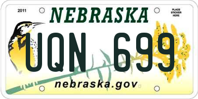 NE license plate UQN699