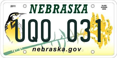 NE license plate UQO031