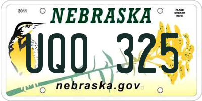 NE license plate UQO325