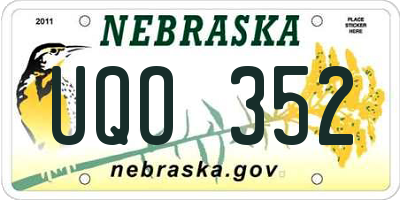NE license plate UQO352
