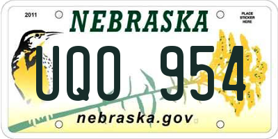 NE license plate UQO954
