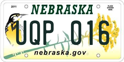 NE license plate UQP016