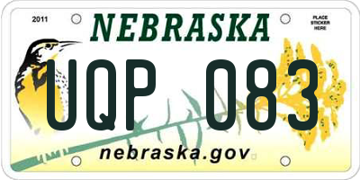 NE license plate UQP083