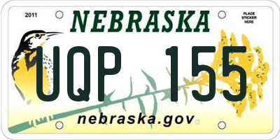 NE license plate UQP155