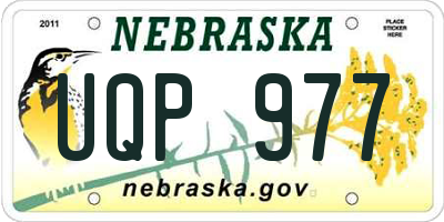 NE license plate UQP977